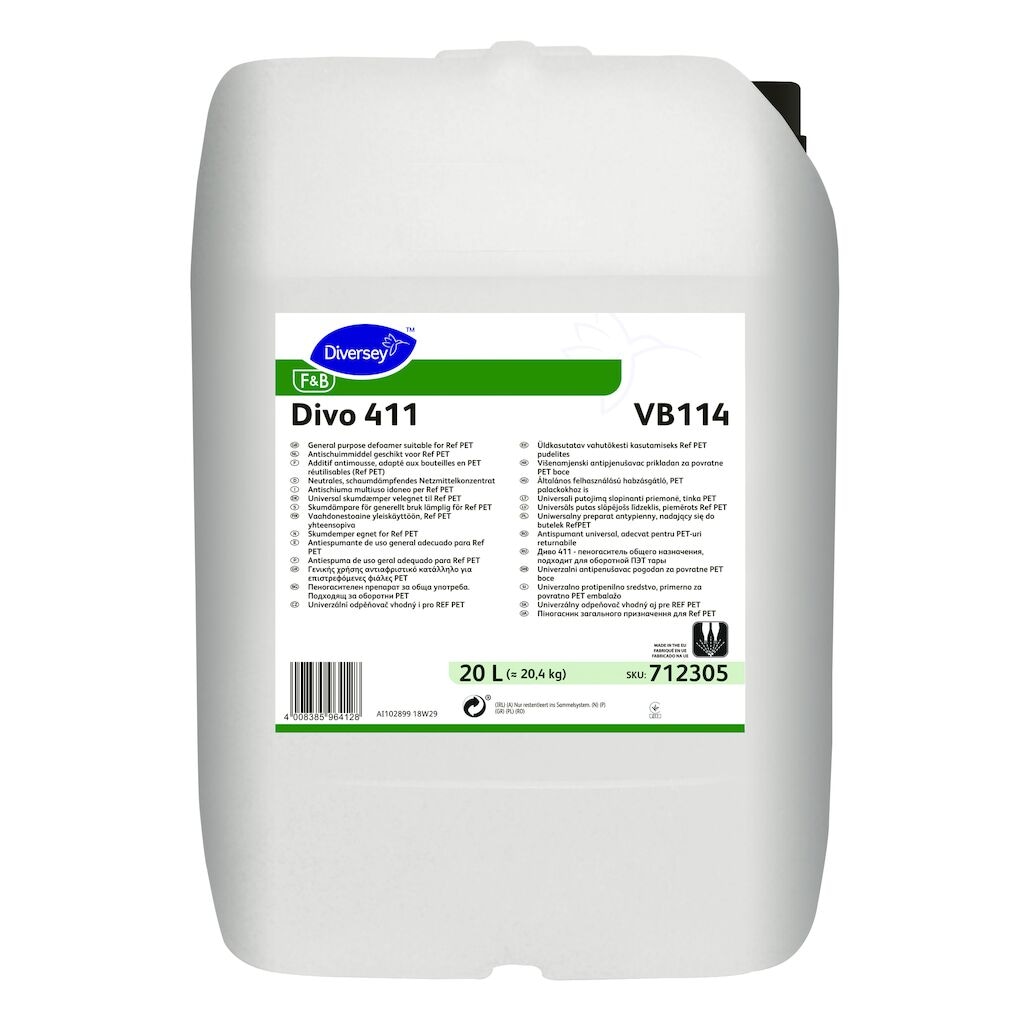 Divo 411 VB114 1x20L - General purpose defoamer suitable for Ref PET