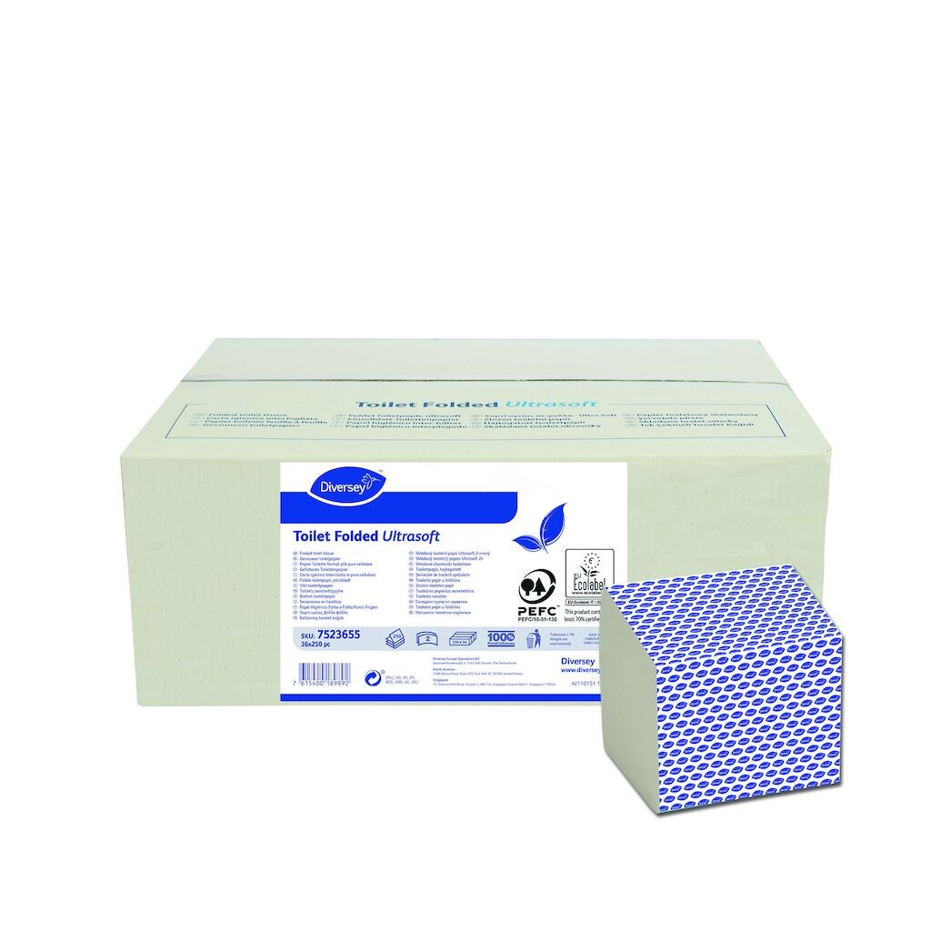 Toilet Folded U-soft 36x250pc - 11 x 19 cm - White