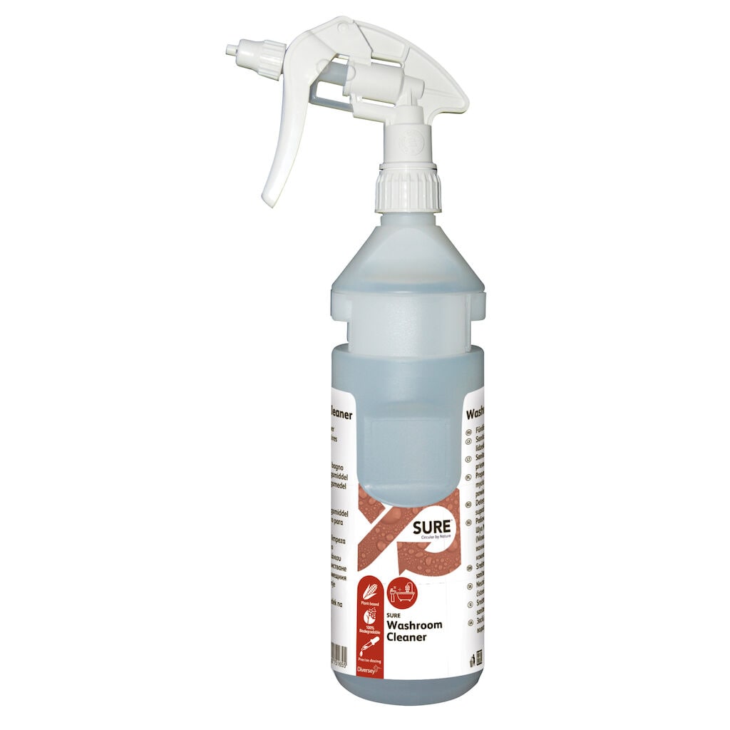 SURE Washroom Cleaner Empty Bottlekit - 750ml 6x1pc - Spray bottle 750 ml canyon foam trigger white, empty for SURE Washroom Cleaner