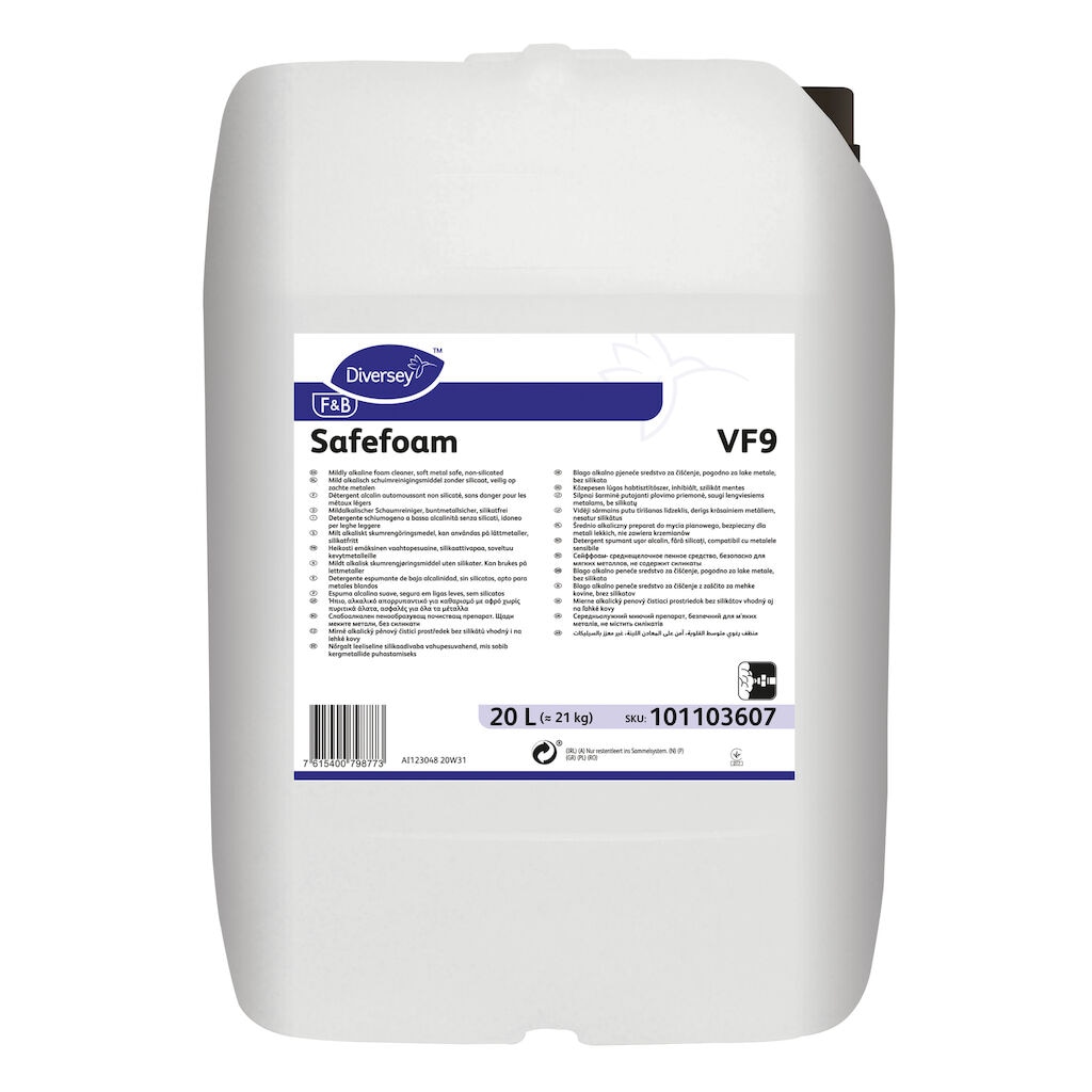 Safefoam VF9 1x20L - Mildly alkaline foam cleaner, soft metal safe, non- silicated