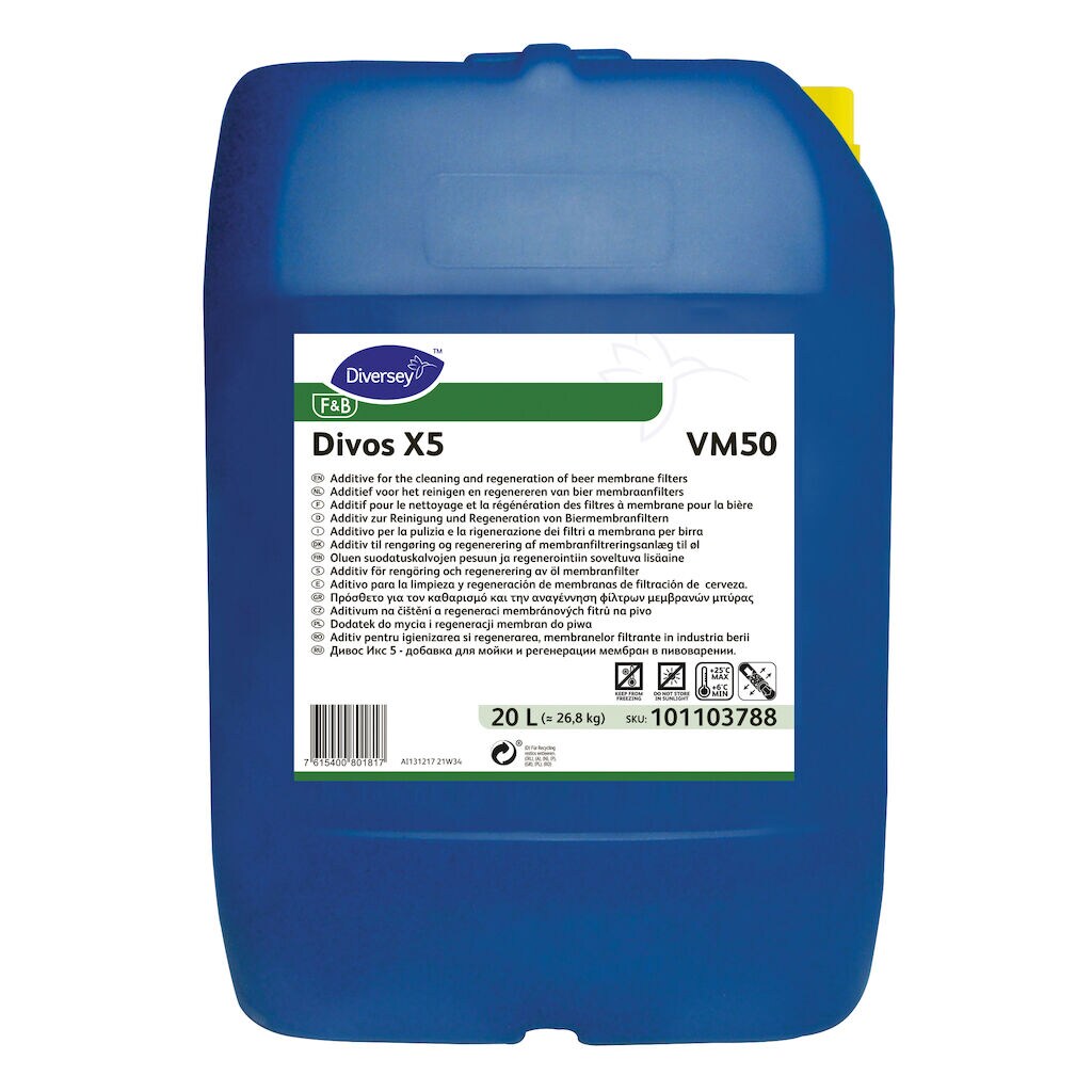 Divos X5 VM50 1x20L - Additive for the cleaning and regeneration of beer membrane filters
