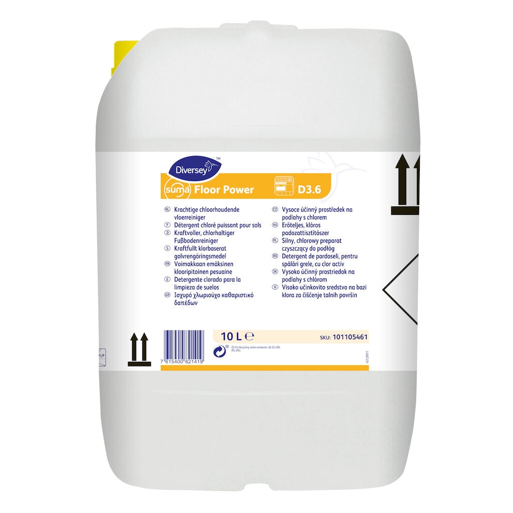 Suma Floor Power D3.6 1x10L - Heavy duty chlorine floor cleaner