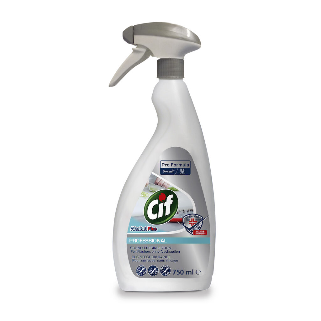 Cif Alcohol Plus Professional 6x0.75L - Alcohol-based surface disinfection spray