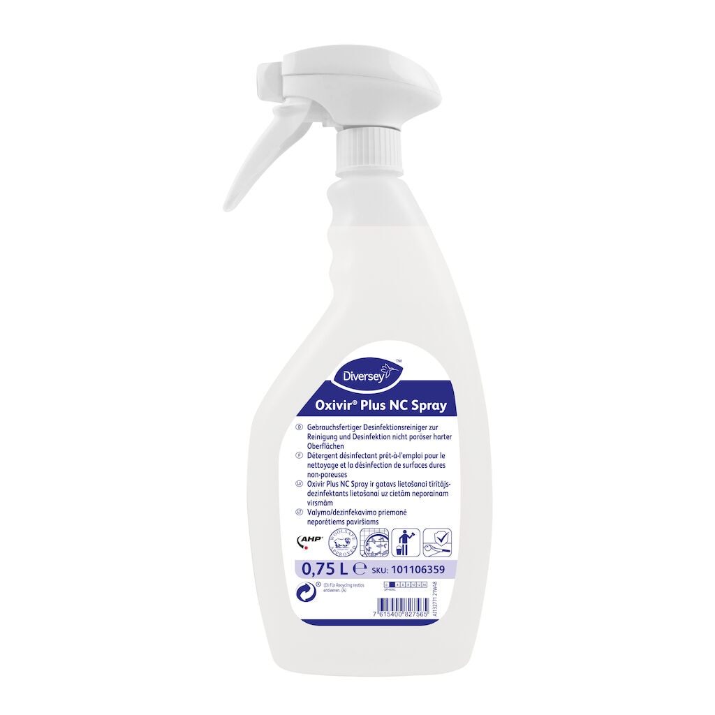 Oxivir Plus NC Spray 6x0.75L - Cleaner & disinfectant for non-porous hard surfaces