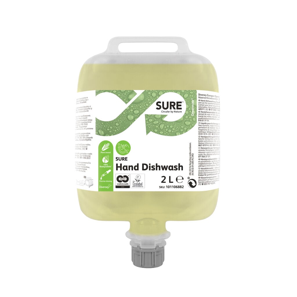 SURE Hand Dishwash DVM 3x2L - Plant based hand dishwashing liquid in recylable pouch
