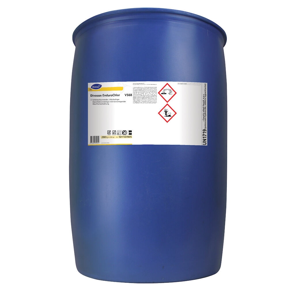 Divosan EnduroChlor VS68 1x200L - Self foaming extended contact chlorinated cleaner