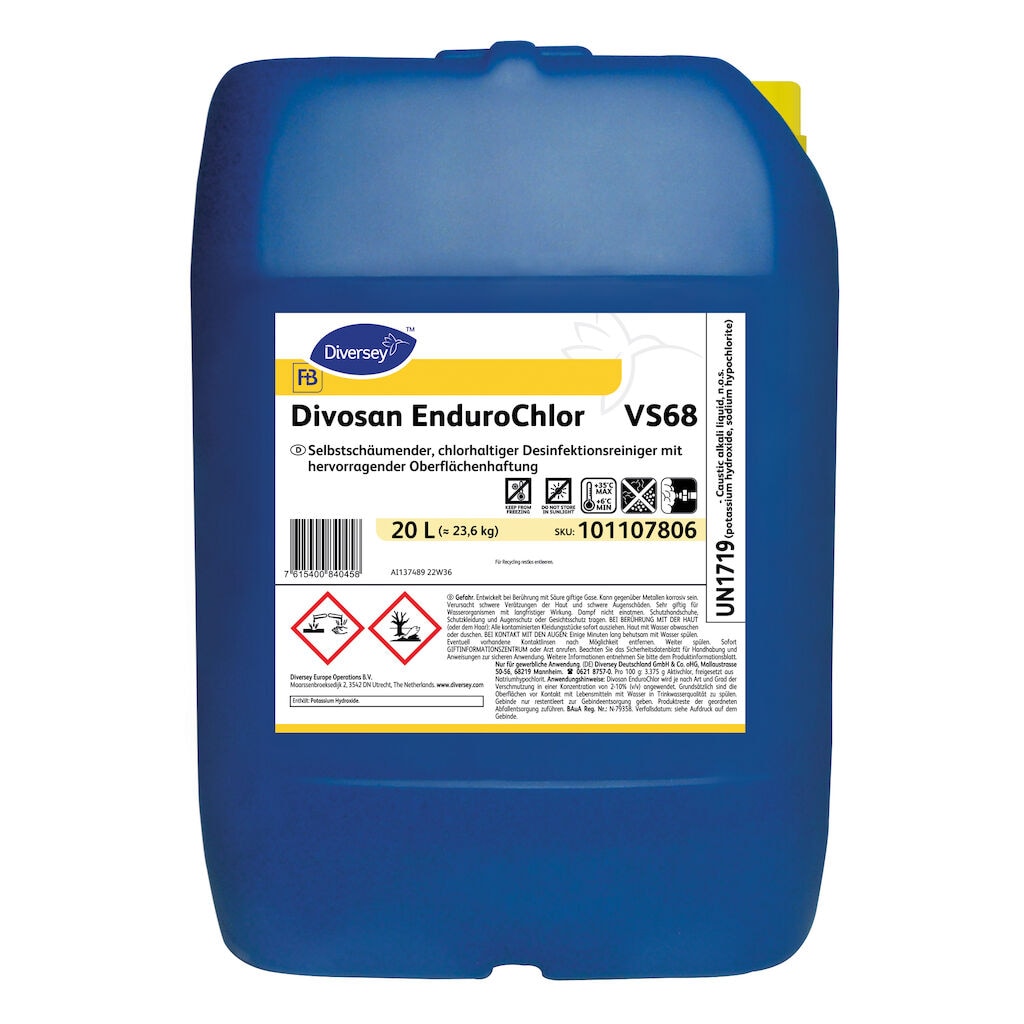 Divosan EnduroChlor VS68 1x20L - Self foaming extended contact chlorinated cleaner