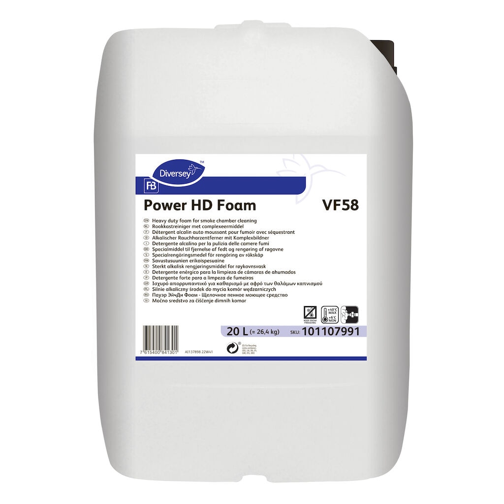 Power HD Foam VF58 1x20L - Caustic foam cleaner for carbonised soil with sequestrants