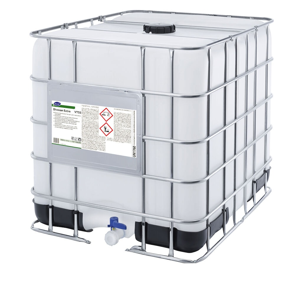 Divosan Extra VT55 1x950L - High activity disinfectant for open plant applications, QAC based
