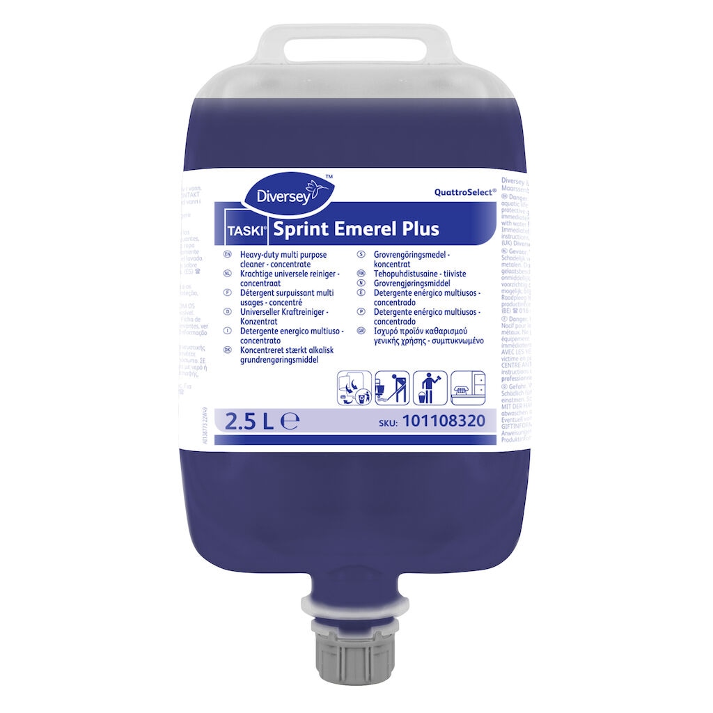 TASKI Sprint Emerel Plus QS 2x2.5L - Heavy-duty multi purpose cleaner in QuattroSelect®