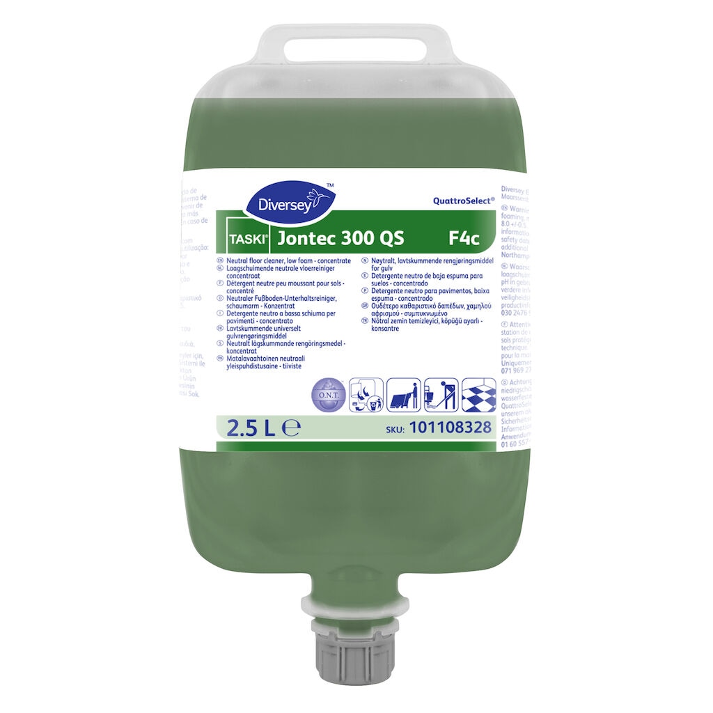 TASKI Jontec 300 QS F4c 2x2.5L - Low foam, neutral floor cleaner concentrate in QuattroSelect®