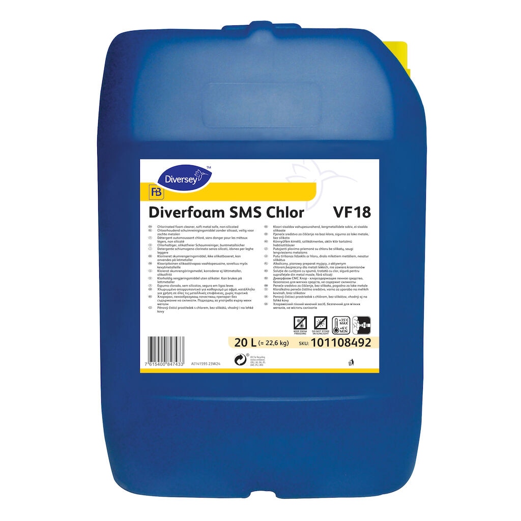 Diverfoam SMS Chlor VF18 1x20L - Chlorinated foam cleaner, soft metal safe, non-silicated