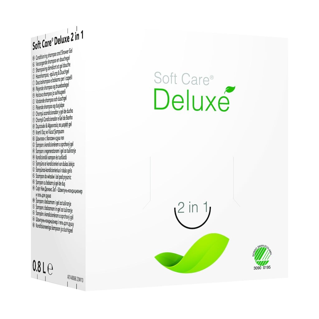 Soft Care Deluxe 2 in 1 6x0.8L - Eco-certified, conditioning hand, hair and body wash