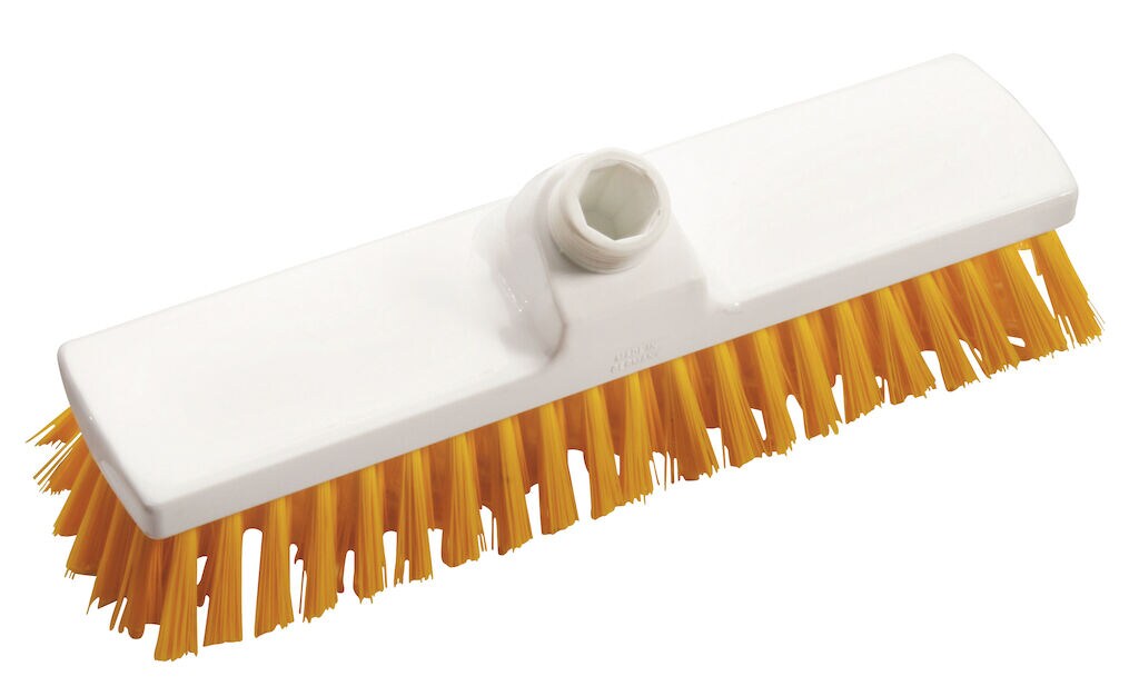 Scrubber Hard 1x1pc - 22.5 cm - Yellow - Stiff bristled deck scrubber