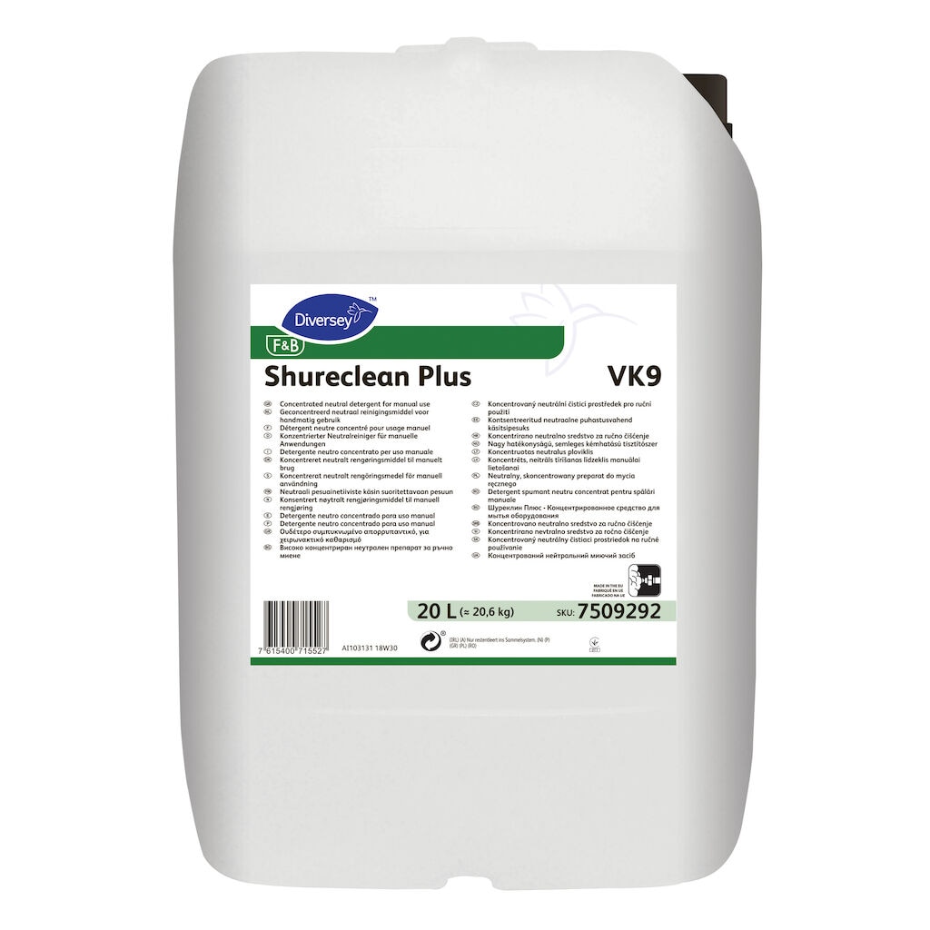 Shureclean Plus VK9 1x20L - Concentrated neutral detergent for manual use