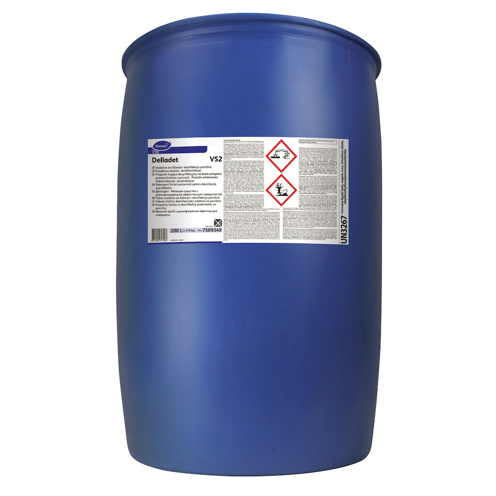 Delladet VS2 1x200L - Detergent-disinfectant for open plant applications