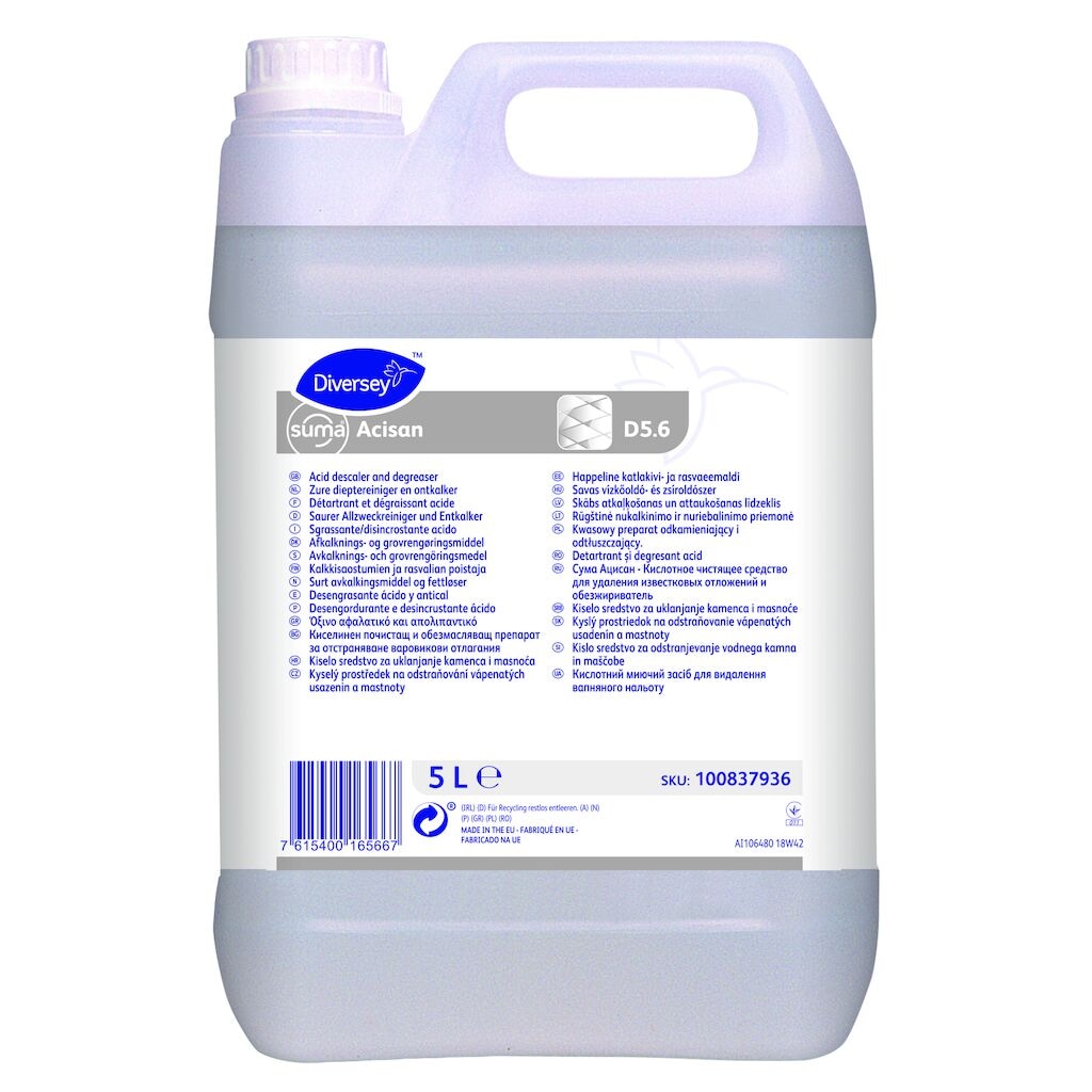 Suma Acisan D5.6 2x5L - Acidic descaler and degreaser for floors