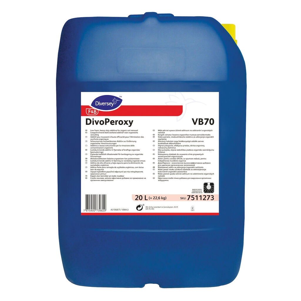 DivoPeroxy VB70 1x20L - Low foam, oxidising additive for organic soil removal
