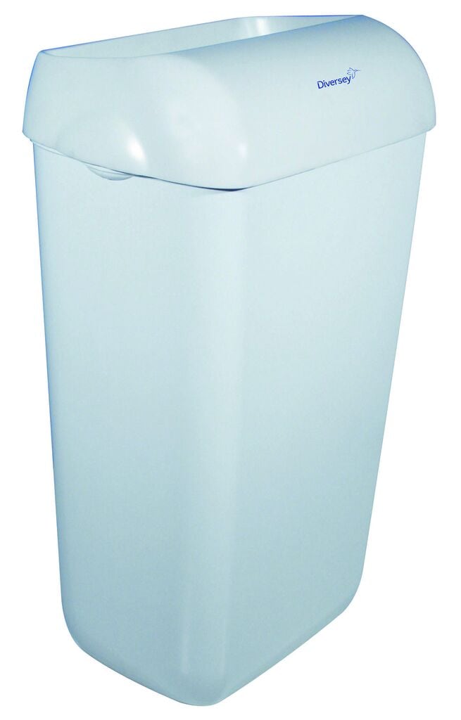Diversey 23ltr Wastebin Semi Open Lid 1x1pc - 23L - White