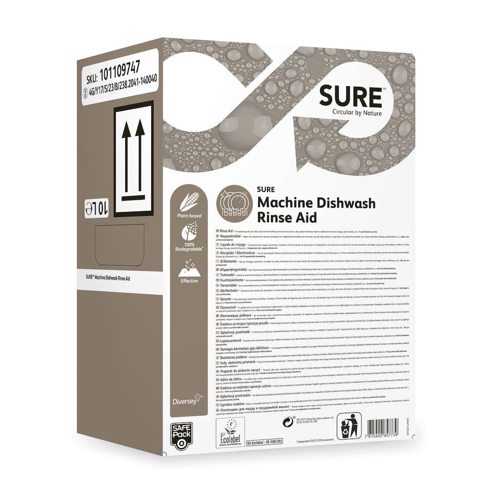 SURE Machine Dishwash Rinse Aid 1x10L - Liquid acidic rinse aid