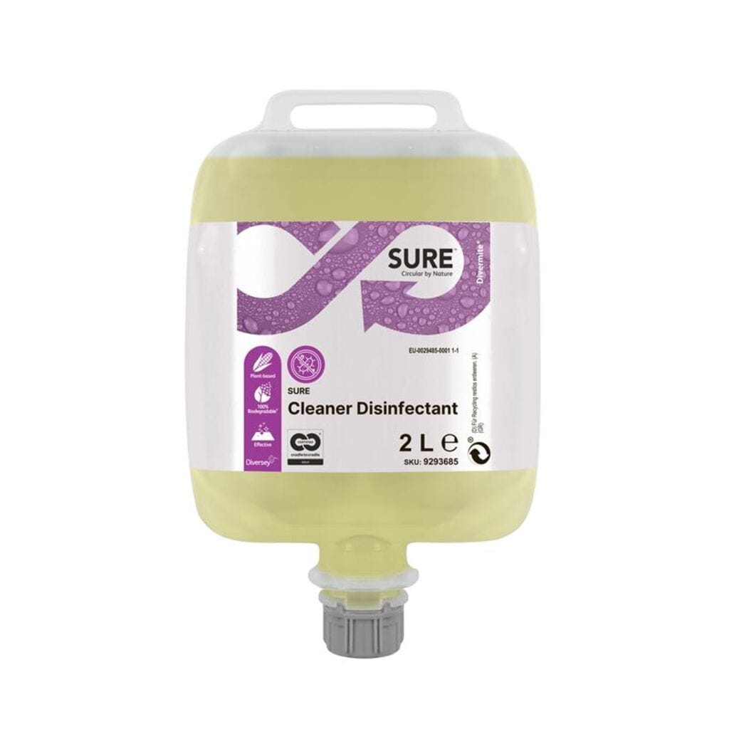 SURE Cleaner Disinfectant 3x2L - Concentrated Cleaner Disinfectant. Divermite.