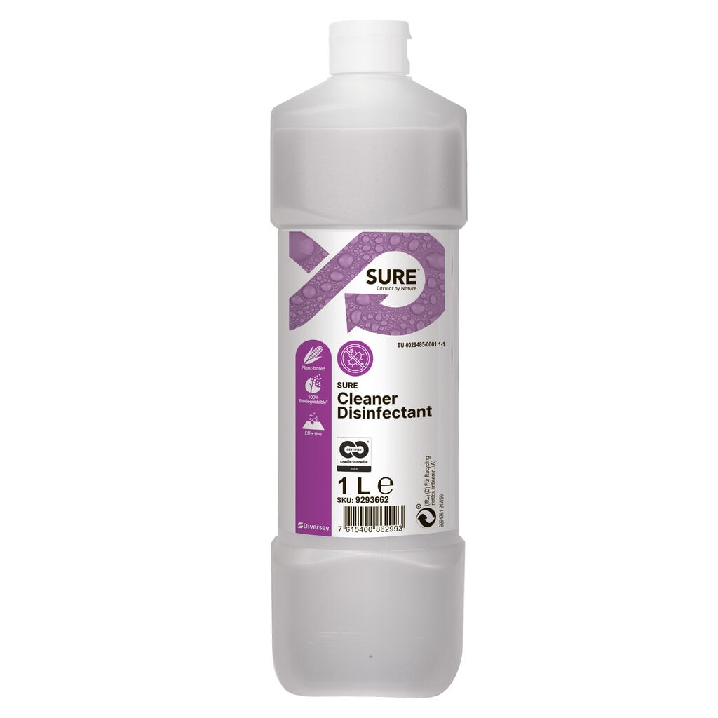 SURE Cleaner Disinfectant 6x1L - Concentrated Cleaner Disinfectant.